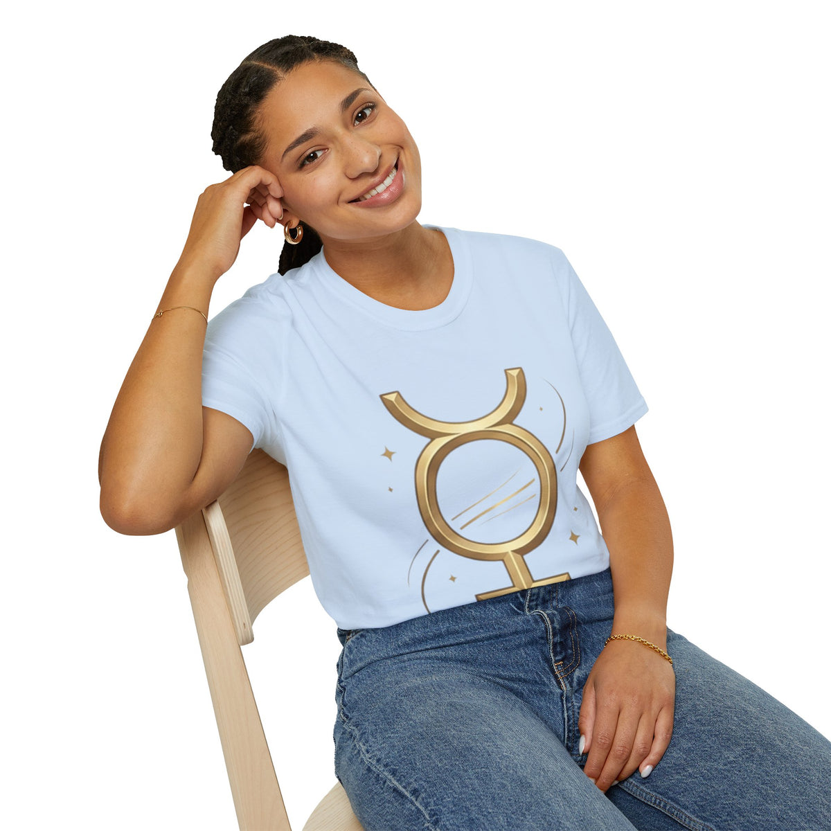 Gold Mercury Astrology Symbol Tee T-Shirt