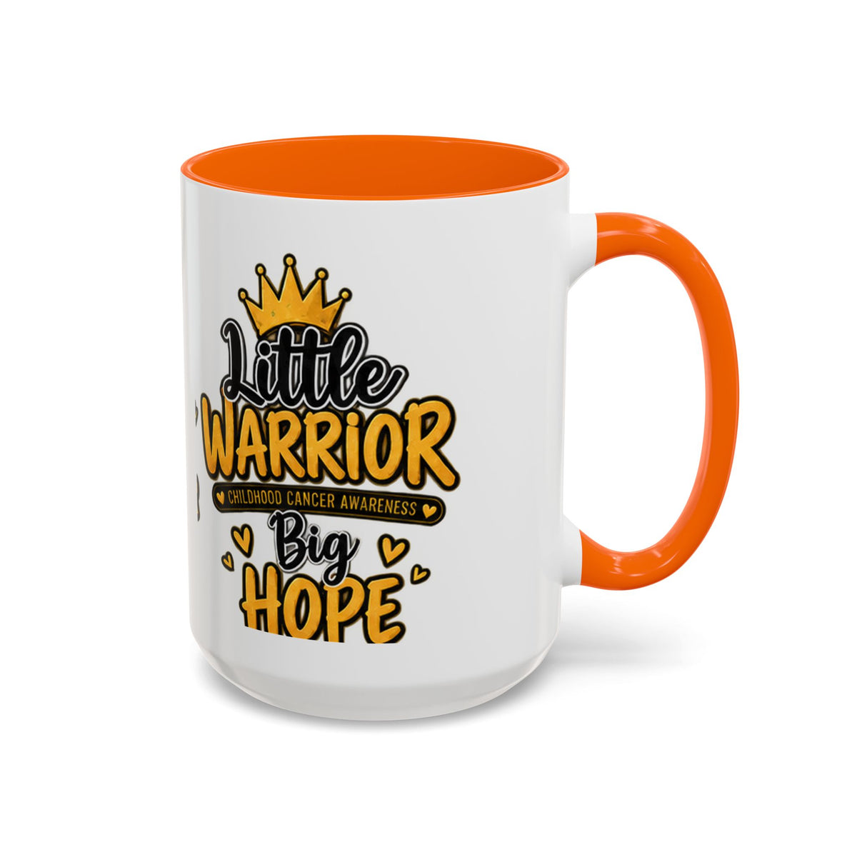 Little Warrior Childhood Cancer Awareness Coffee Mug – "Big Hope" Accent Mug