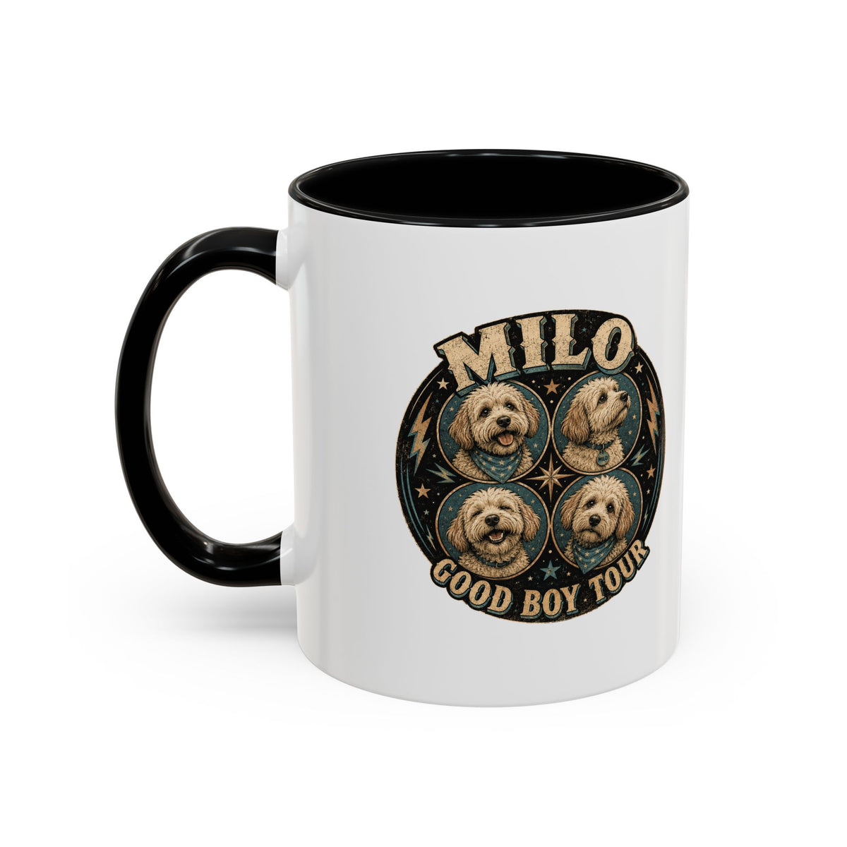 Milo Bailey Dog Dad Mom Milo "Good Boy Tour" Accent Coffee Mug —  Cute Dog Portraits