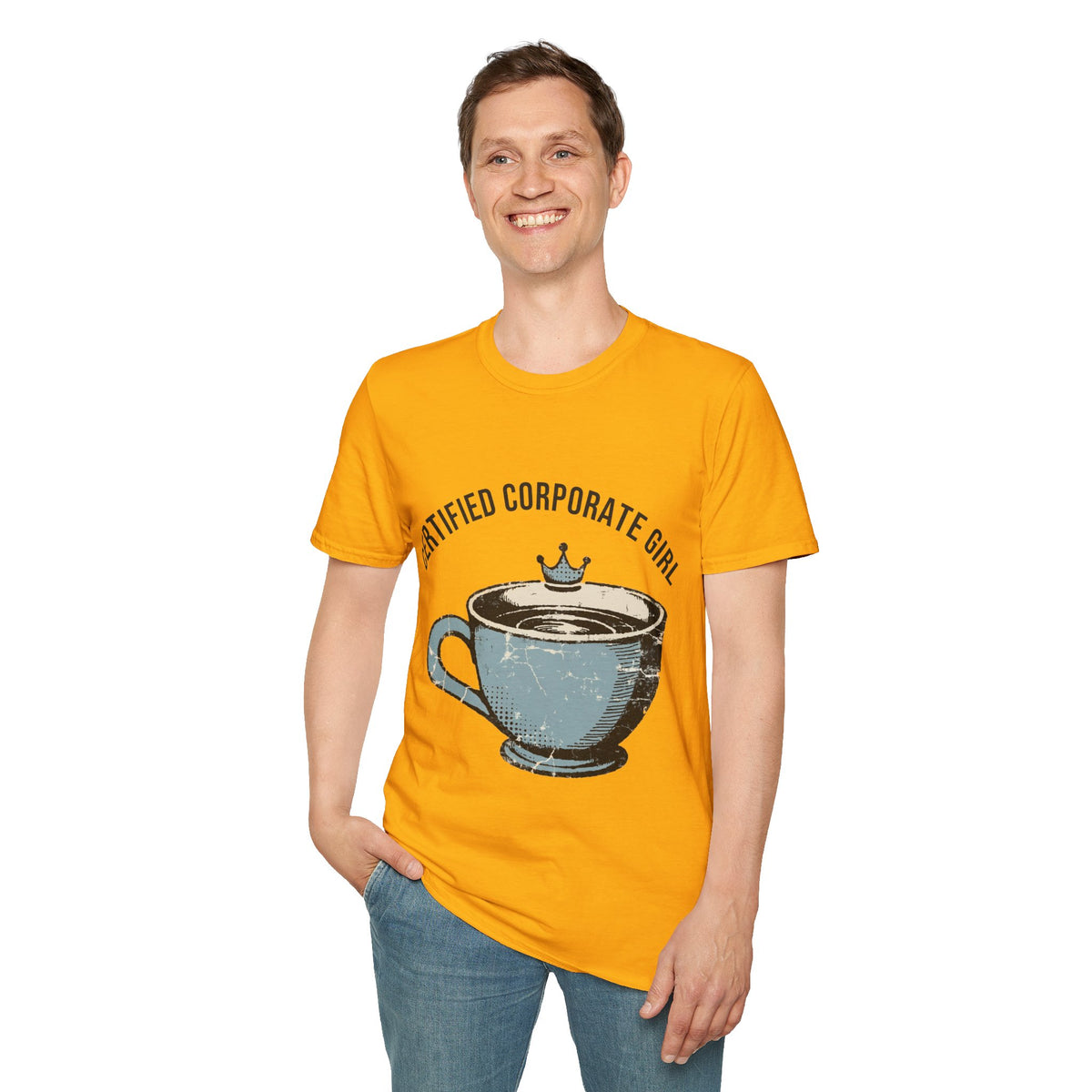 Certified Corporate Girl Retro Coffee Tee - Funny Office Humor Graphic T-Shirt - Trending Now - September 2026