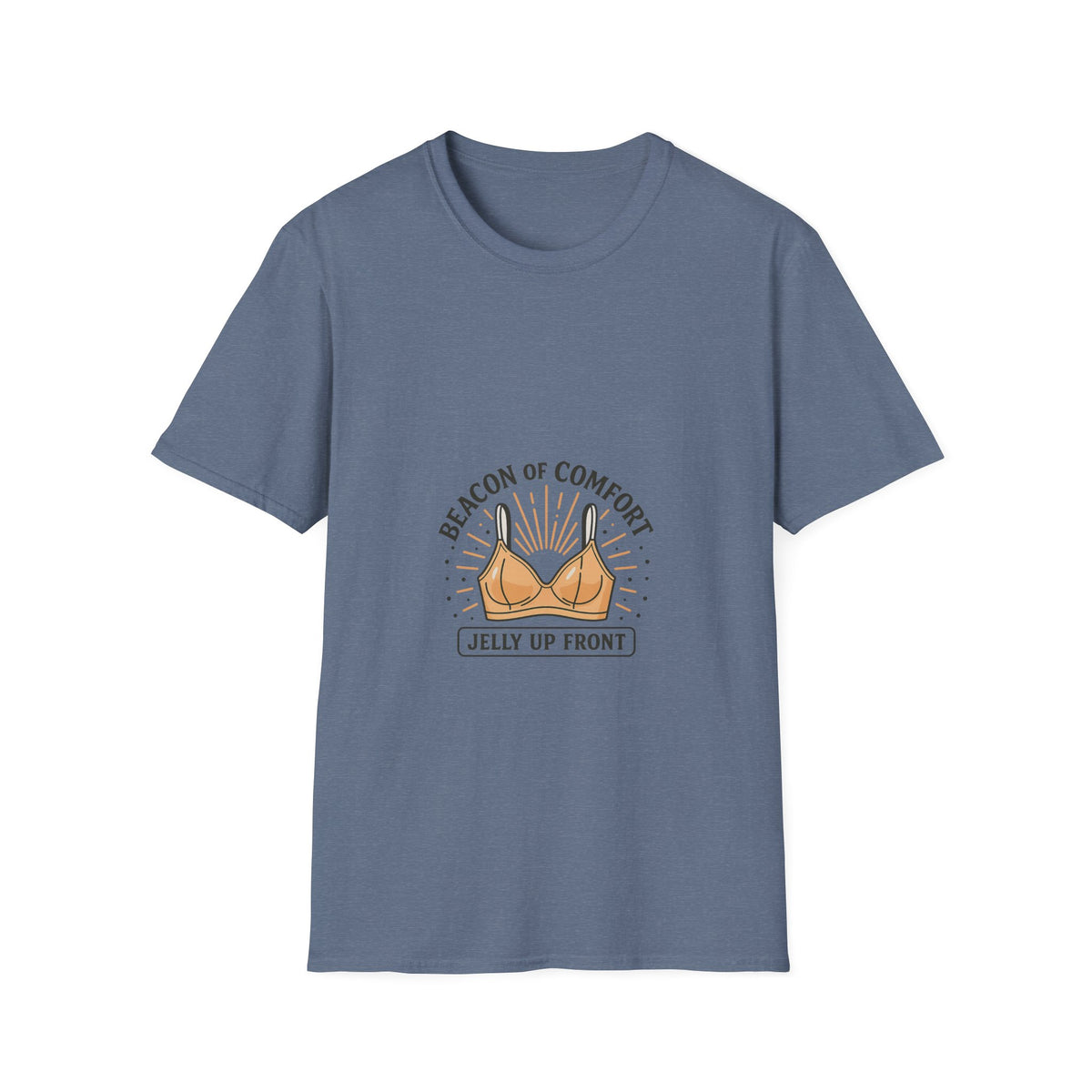 Comfort Bra T-Shirt — "Beacon of Comfort: Jelly Up Front" Graphic Tee- Trending Now - October 2026