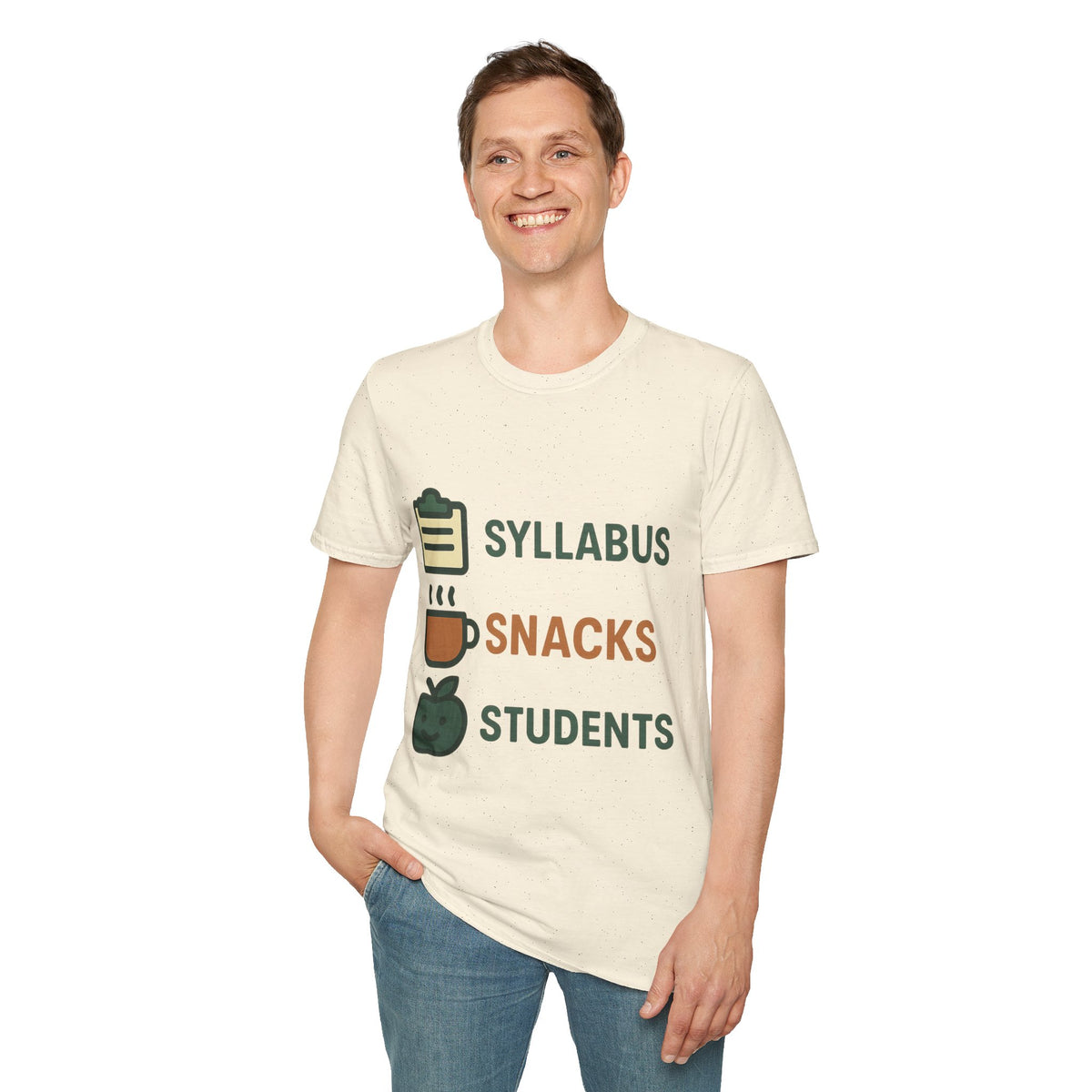 Syllabus Snacks Students Graphic Tee — Funny Teacher & Student Back-to-School T-Shirt - Trending Now - August 2026