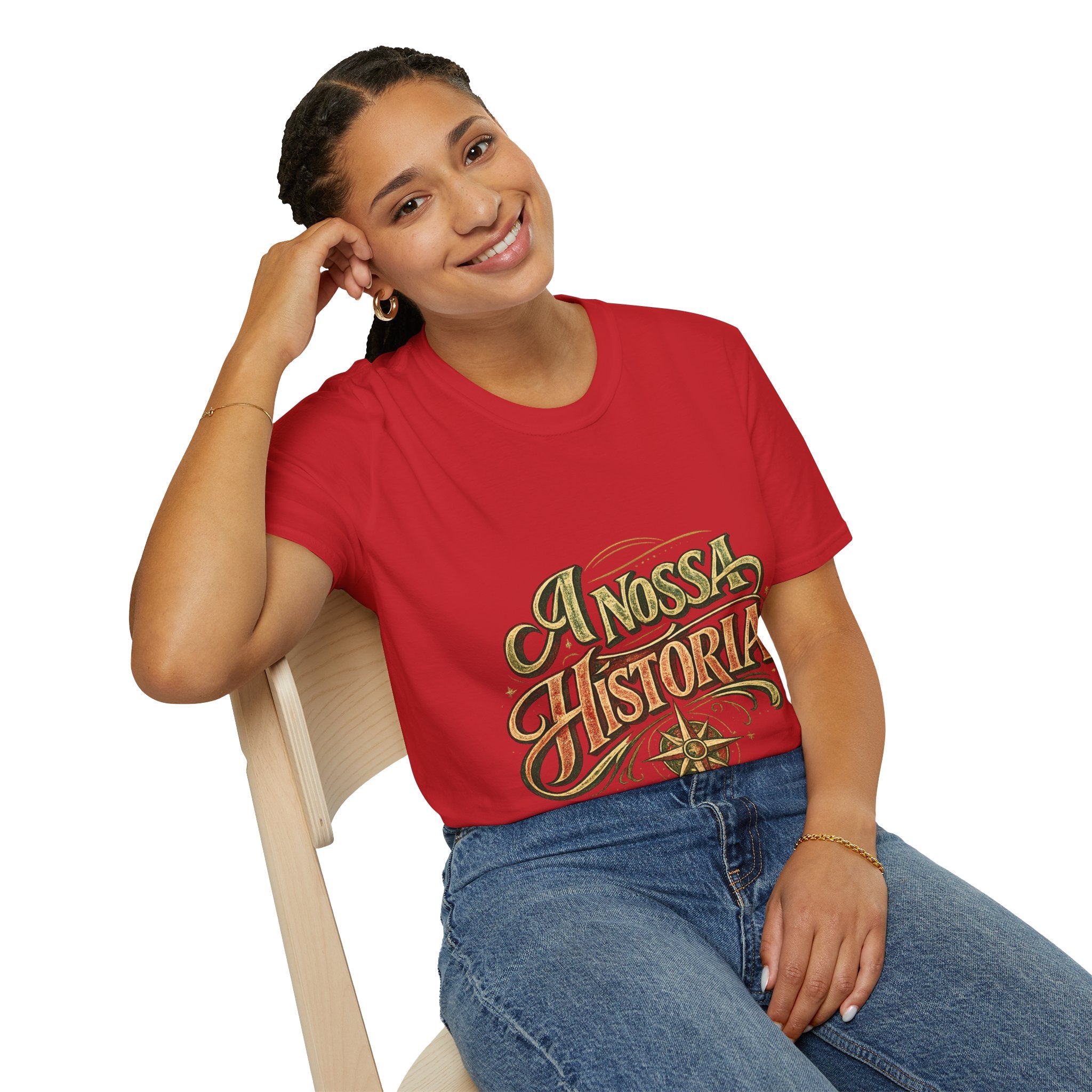 Portugal T-Shirt — "A Nossa História" Vintage Compass Graphic Tee