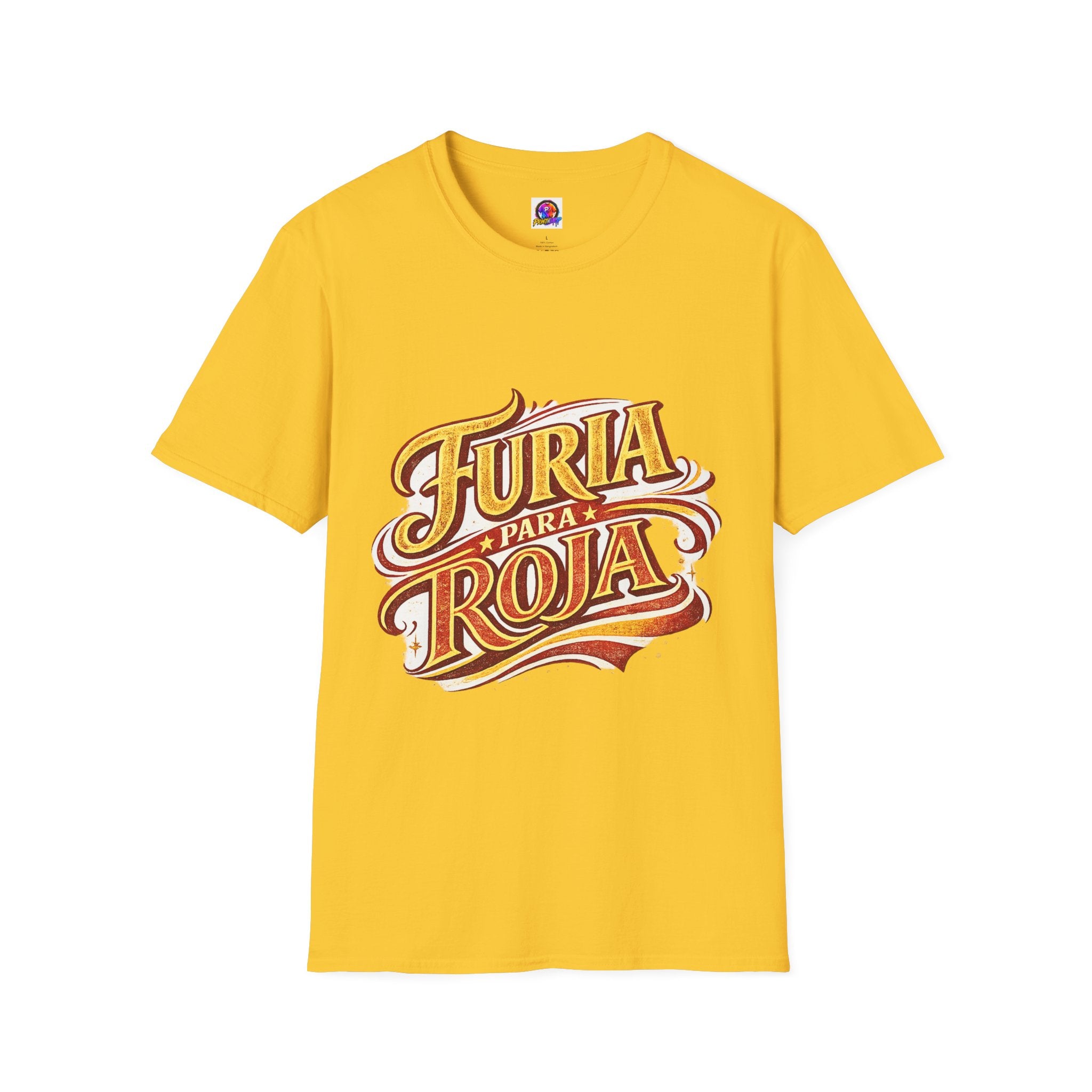 Spain Furia Para Roja Graphic T-Shirt — Bold Spanish Script Tee for Fans & Celebrations