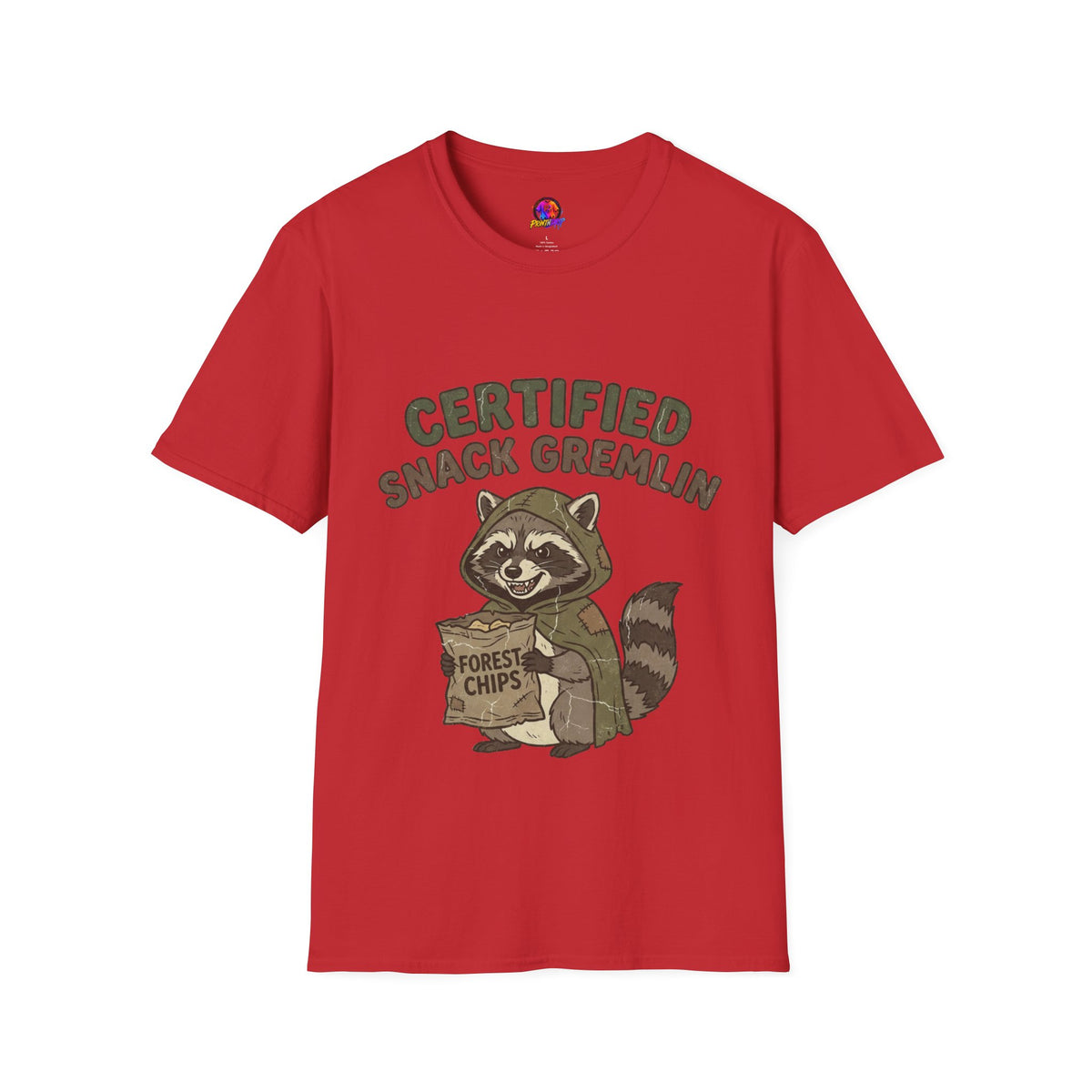 Certified Snack Gremlin T-Shirt — Funny Raccoon Snack Lover Tee