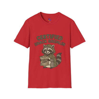 Certified Snack Gremlin T-Shirt — Funny Raccoon Snack Lover Tee