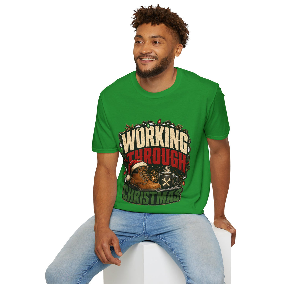 Working Through Christmas T-Shirt — Funny Holiday Nurse/Worker Gift
