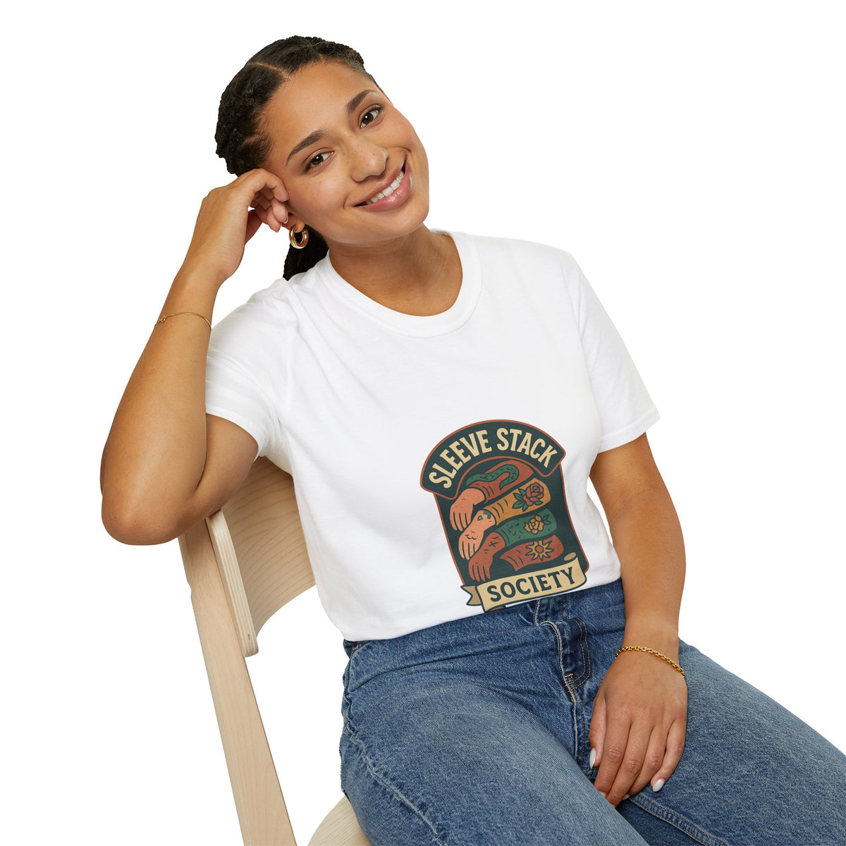 Sleeve Stack Society T-Shirt — Vintage Tattoo Sleeve Graphic Tee - Trending Now - October 2026