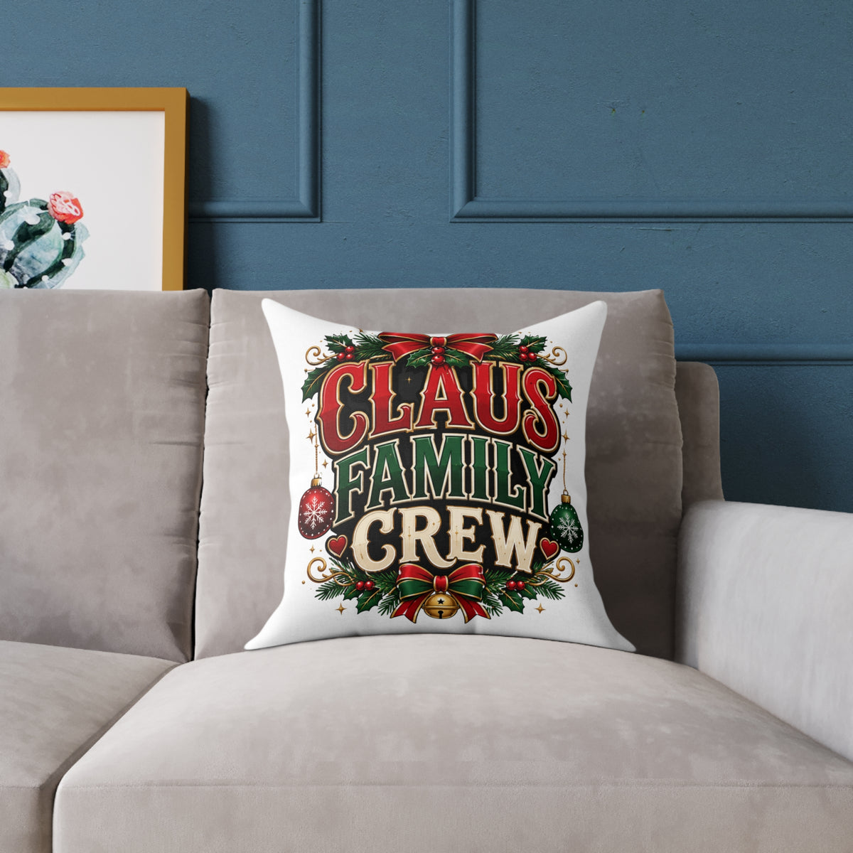 Christmas Claus Family Crew Holiday Pillow