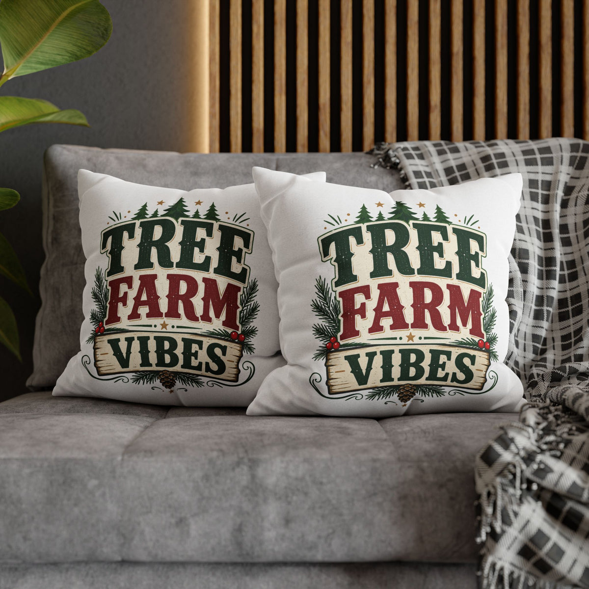 Christmas Pillowcase Tree Farm Vibes Holiday Pillow