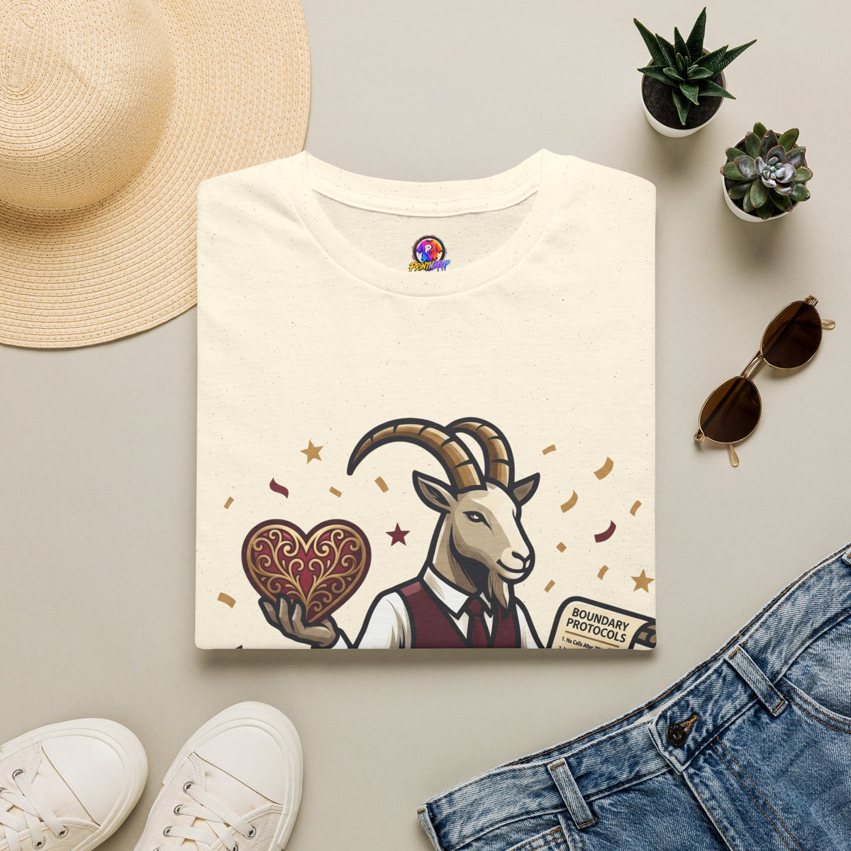 Capricorn T-Shirt — "Setting Boundaries is My Love Language" Zodiac Goat Tee