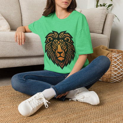 Lion Head T-Shirt — Geometric Tribal Lion Graphic Tee