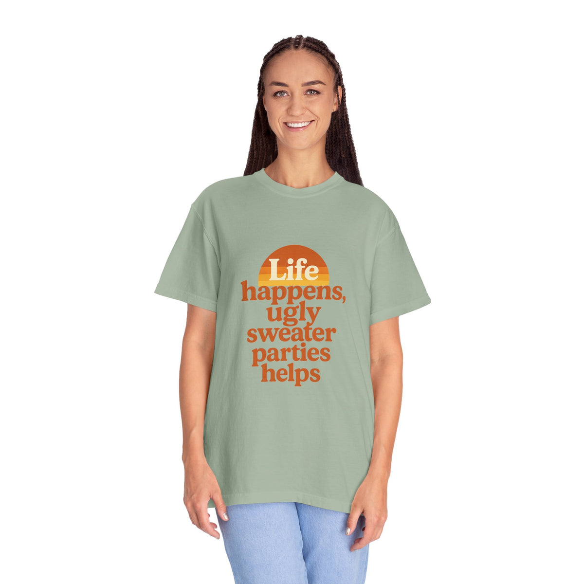 Life Happens Ugly Sweater Parties Helps T-Shirt - Trending Now - October 2026
