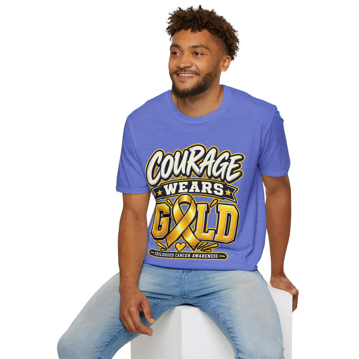 Childhood Cancer Awareness T-Shirt — "Courage Wears Gold"