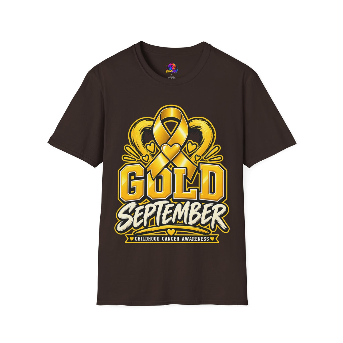 Gold September T-Shirt — Childhood Cancer Awareness Ribbon Tee