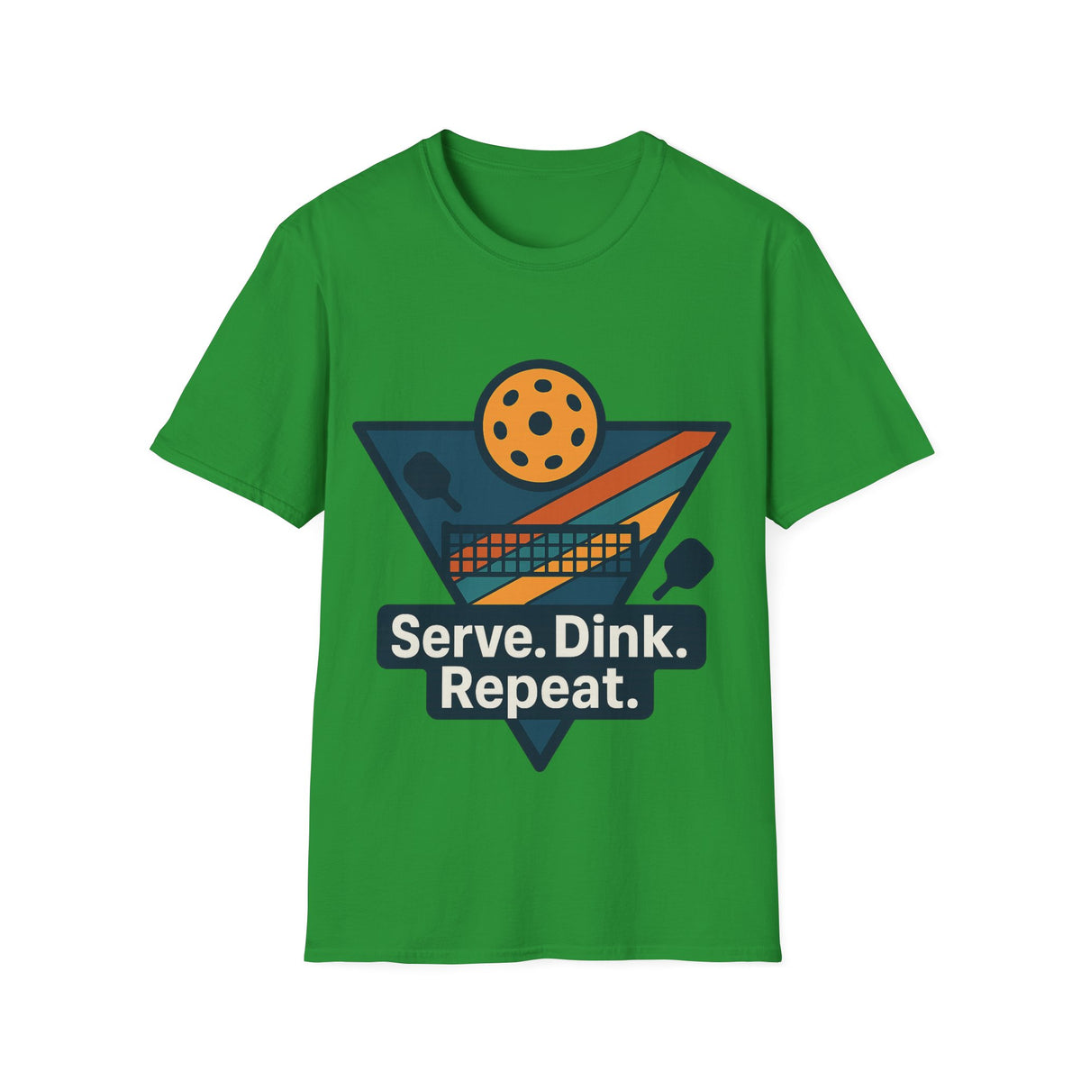 Pickleball T-Shirt — Retro Paddle & Ball Design with “Serve. Dink. Repeat.” Slogan - Trending Now - August 2026