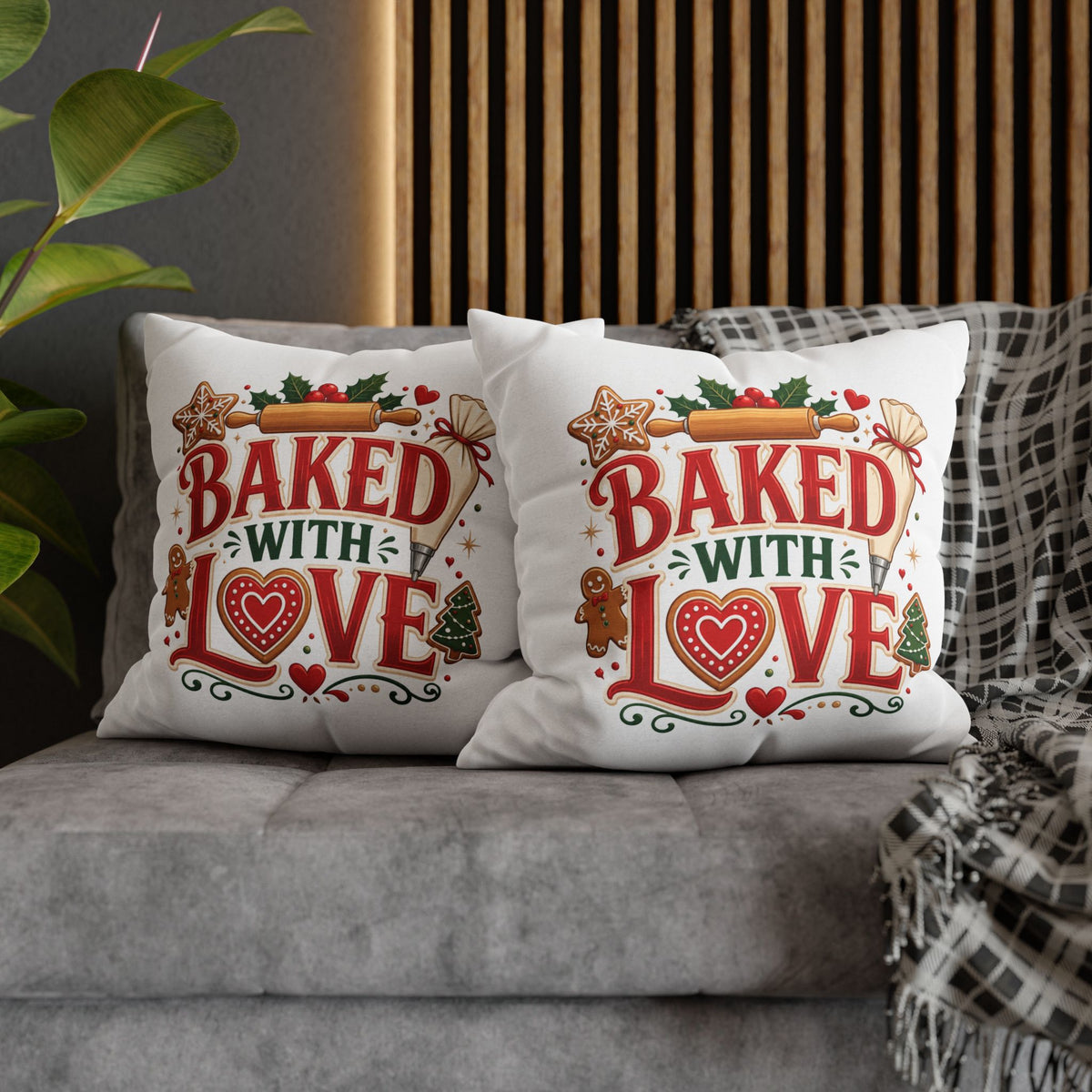 Christmas Baked With Love Holiday Pillowcase - Christmas Baking Decor