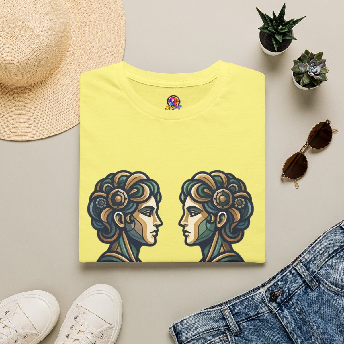 Gemini Zodiac T‑Shirt — Vintage Twins Astrology Tee ("Gemini: Jack of All Trades")