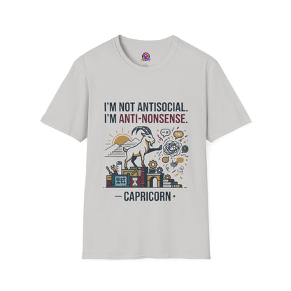 Capricorn T-Shirt — "I'm Not Antisocial, I'm Anti-Nonsense" Zodiac Tee