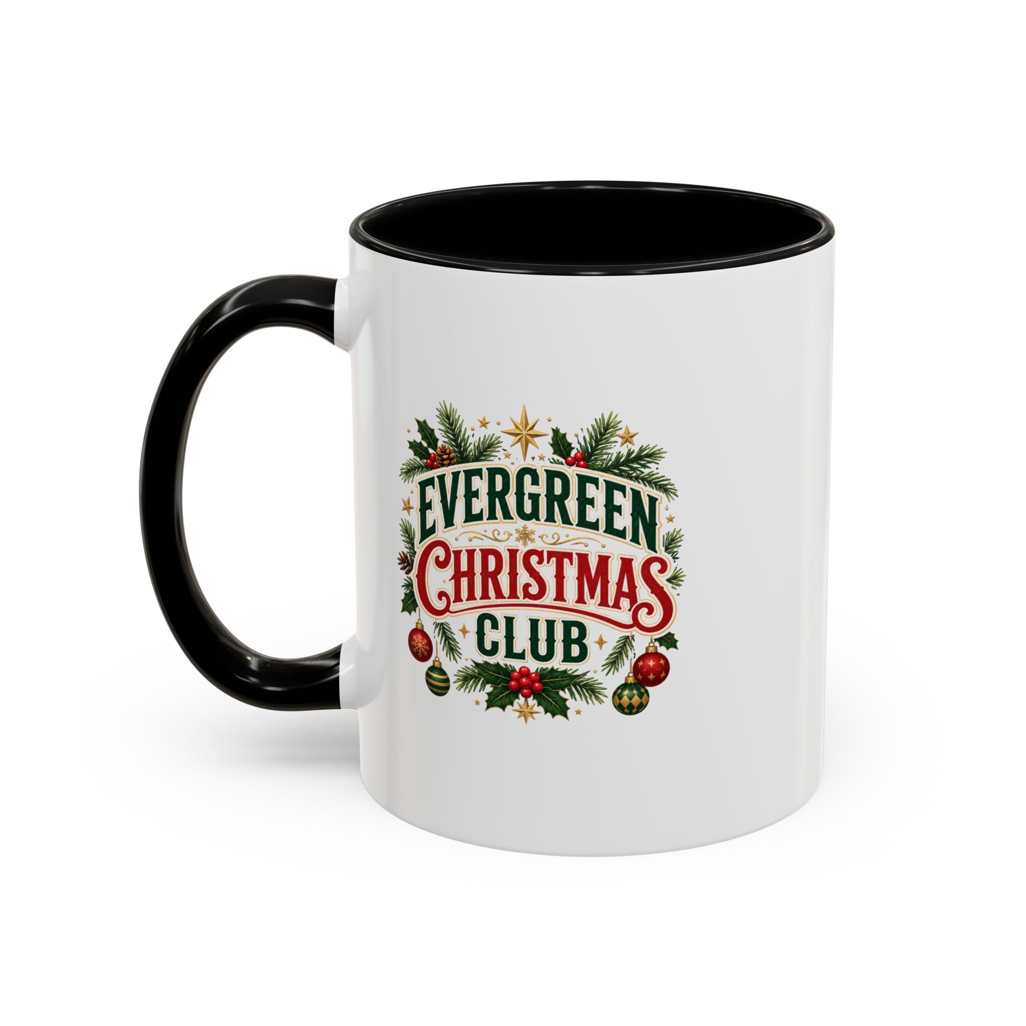 Evergreen Christmas Club Accent Coffee Mug – Festive Holiday Tea & Coffee Cup