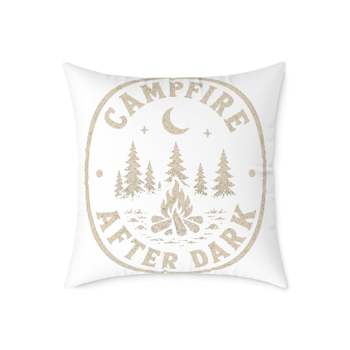 Campfire After Dark Decorative Pillow Milo Bailey Dog Dad Mom— Outdoor-Inspired Square Throw Pillow