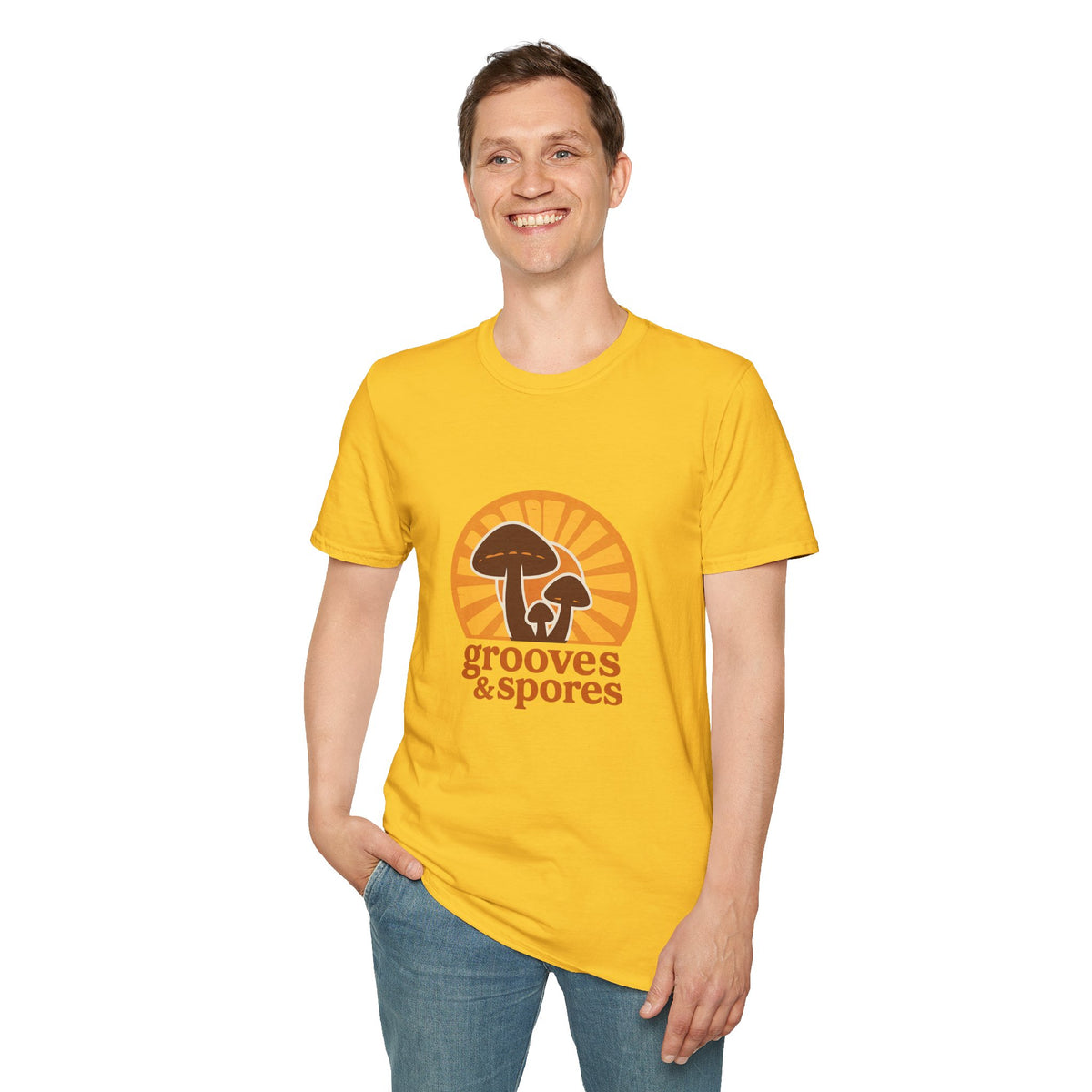 Vintage Mushroom T-Shirt — 'Grooves & Spores' Retro Psychedelic Tee - Trending Now - August 2026