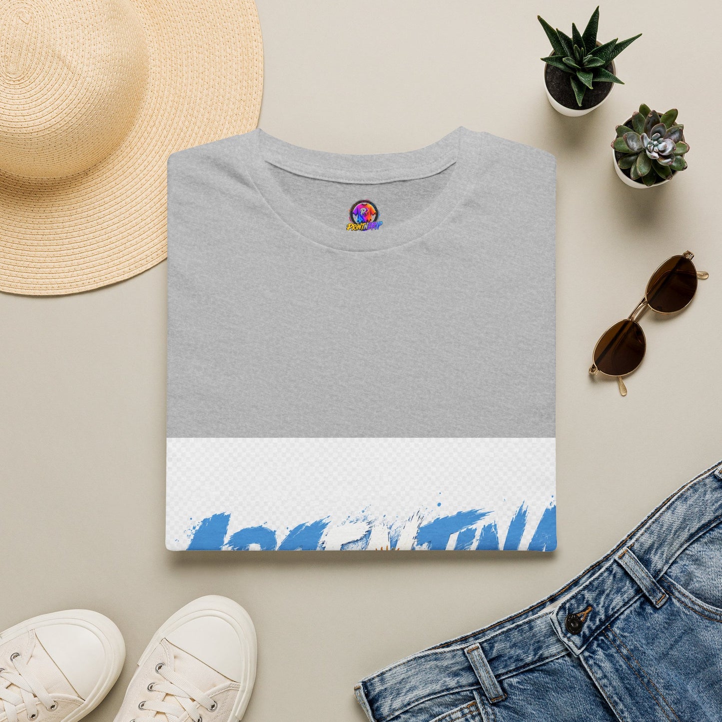 Argentina Graphic T-Shirt — Argentina Typography Tee with Sun & Flag Colors