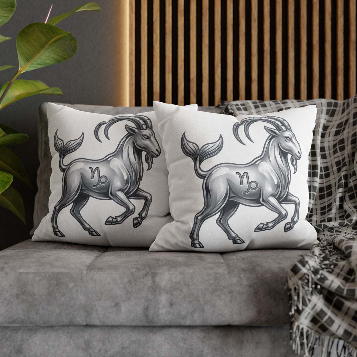 Capricorn Zodiac Pillowcase — Goat-Mermaid Astrology Cushion Cover