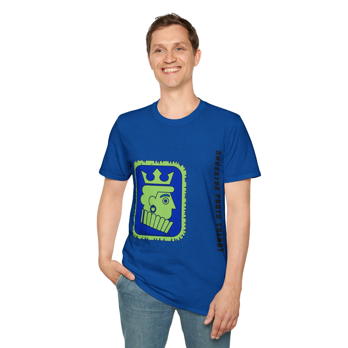 King Checkerboard Graphic T‑Shirt — Bold Green & Blue Chess King Design - Trending Now - September 2026