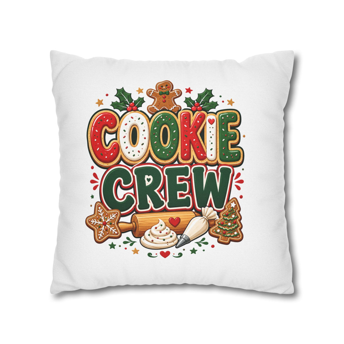 Christmas Cookie Crew Holiday Pillow — Festive Baking Christmas Throw Pillowcase