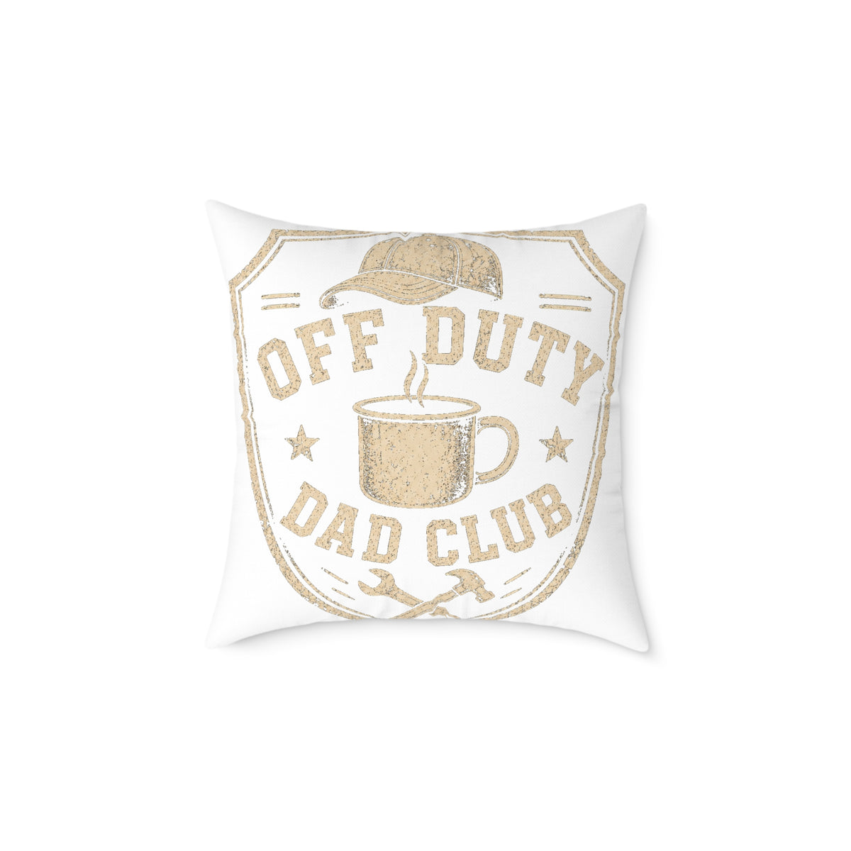 Off Duty Dad Club Throw Pillow  Milo Bailey Dog Dad Mom— Square Poly Canvas Decorative Pillow for Father’s Day