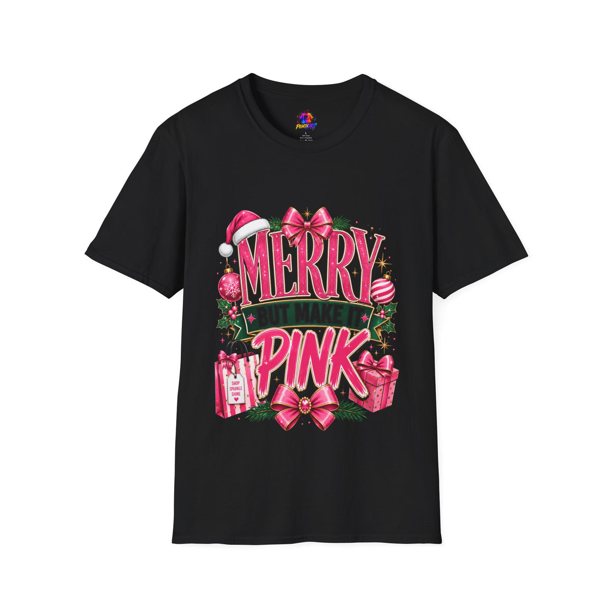 Christmas T-Shirt — "Merry But Make It Pink" Holiday Tee