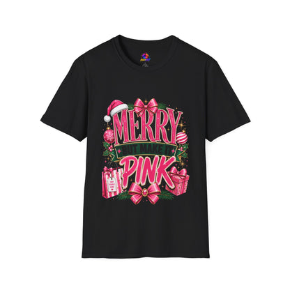 Christmas T-Shirt — "Merry But Make It Pink" Holiday Tee