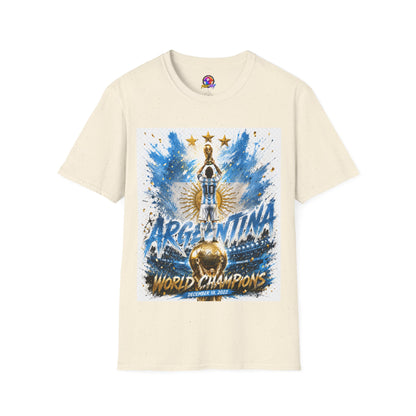 Argentina World Champions T‑Shirt — Soccer World Cup 3 Stars Tribute