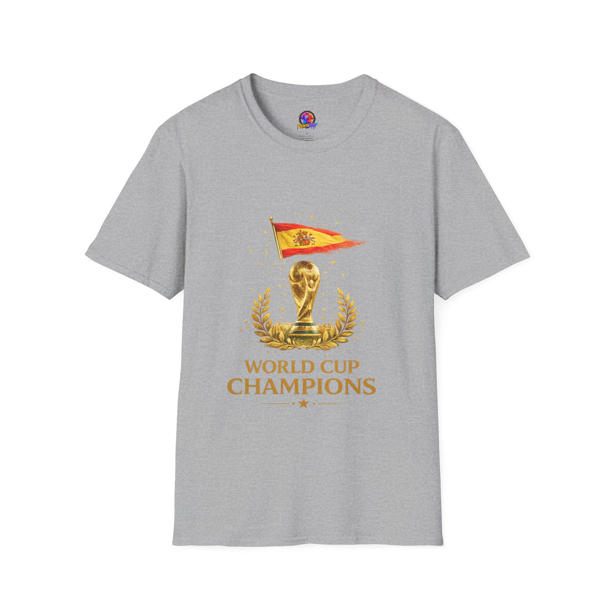 Spain World Cup Champions T-Shirt — Spanish Flag & Trophy Soccer Tee