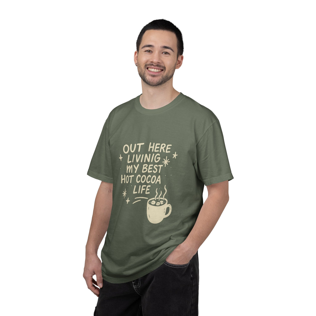 Hot Cocoa Life T-Shirt — "Out Here Living My Best Hot Cocoa Life" Graphic Tee - Trending Now - October 2026