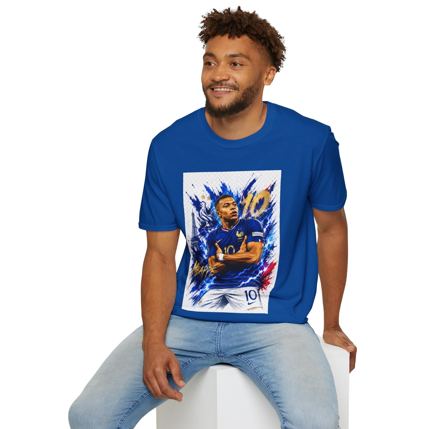 France Mbappé Soccer T-Shirt — #10 Blue Action Portrait Tee