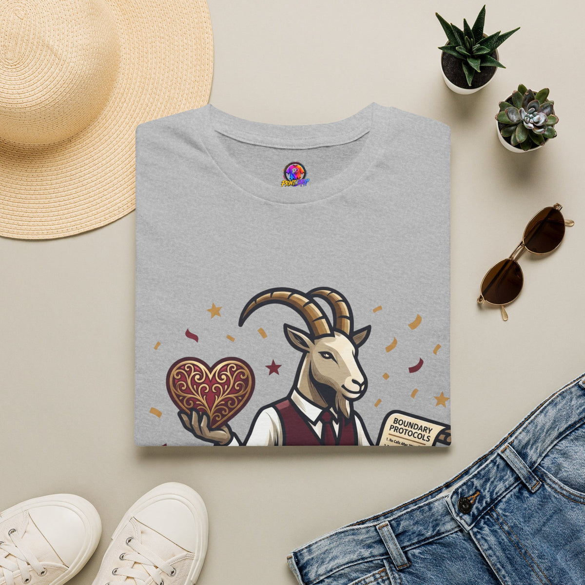 Capricorn T-Shirt — "Setting Boundaries is My Love Language" Zodiac Goat Tee