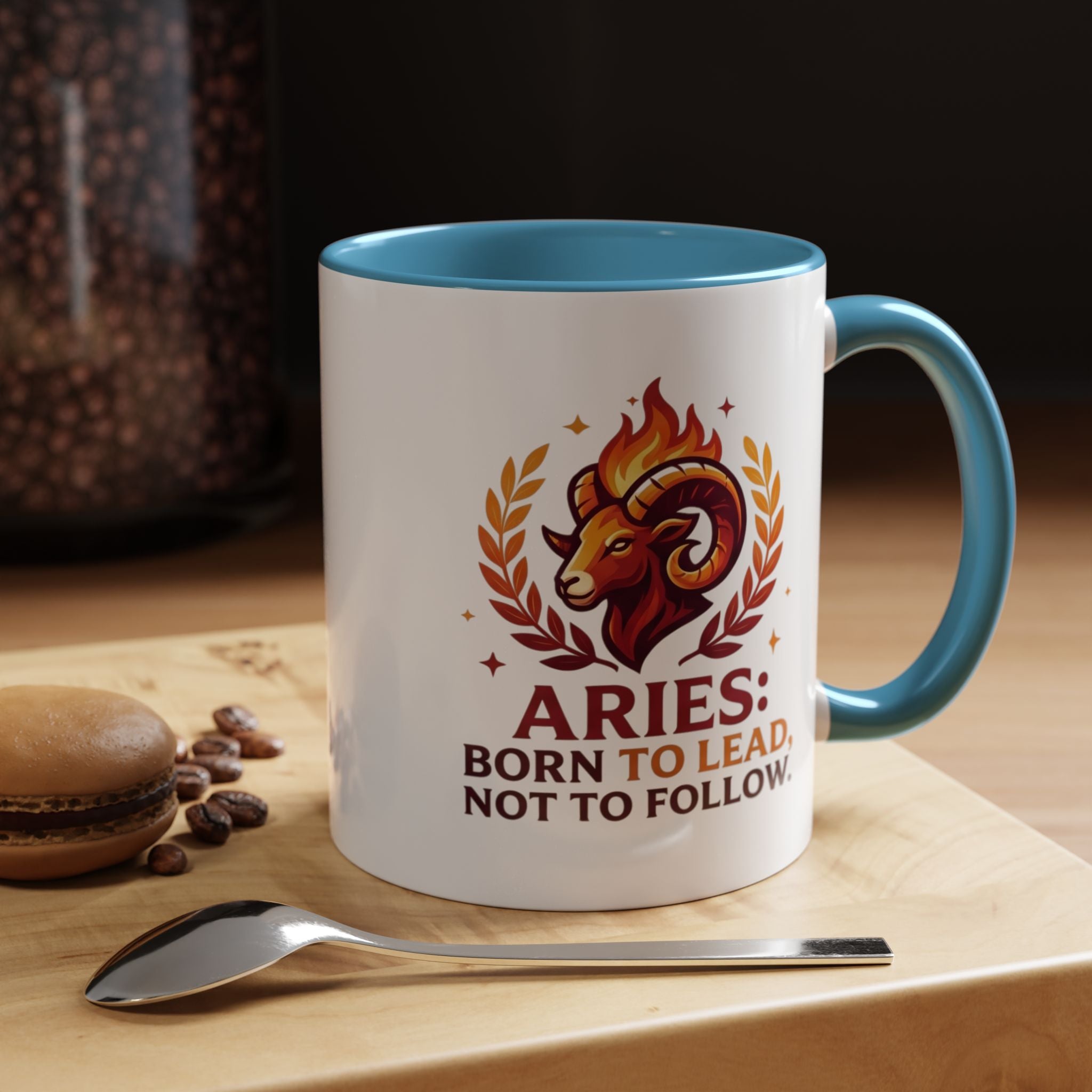 Aries Coffee Mug — "Aries: Born to Lead, Not to Follow" Zodiac Astrology Gift