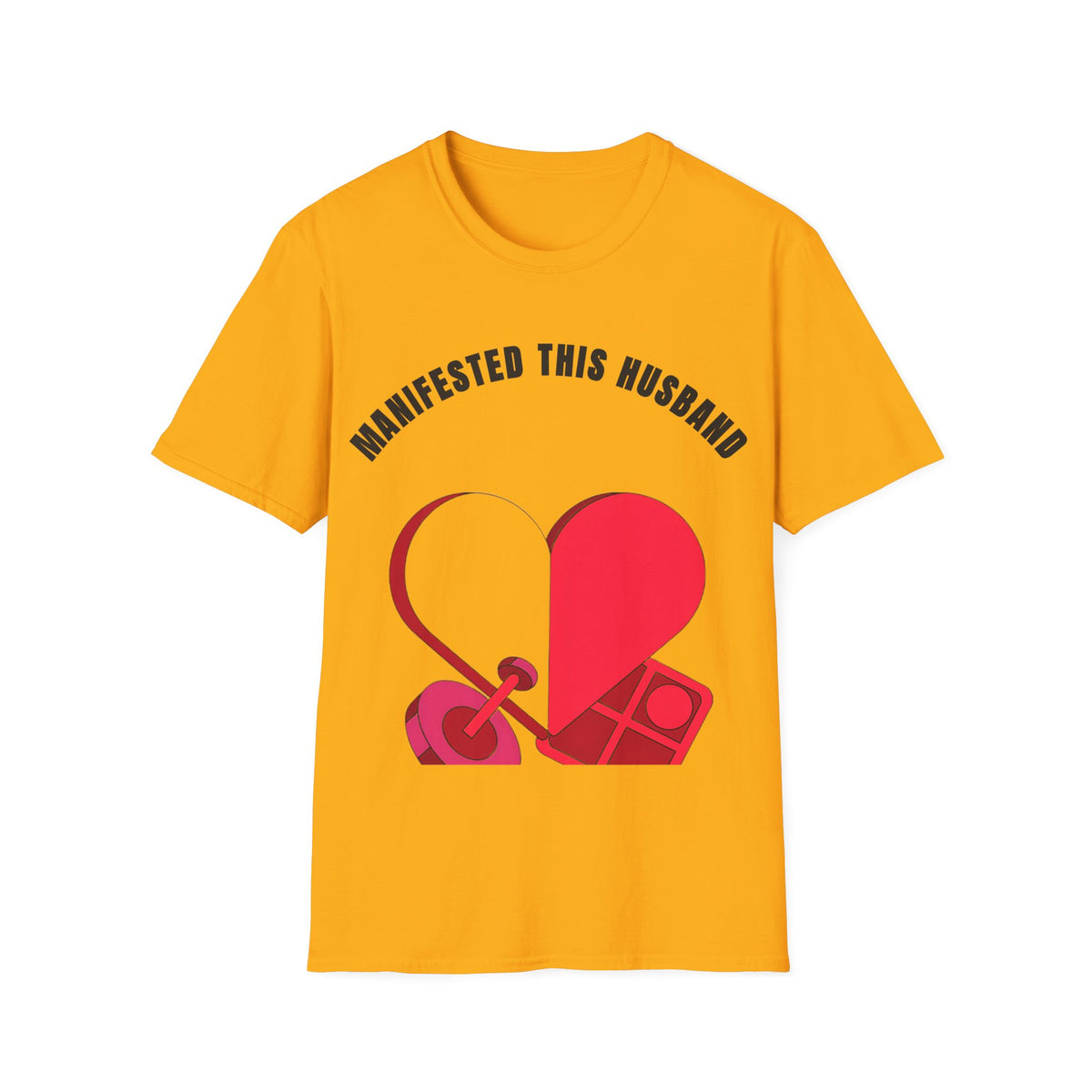 T-Shirt — "Manifested This Husband" Heart Graphic - Trending Now - September 2026