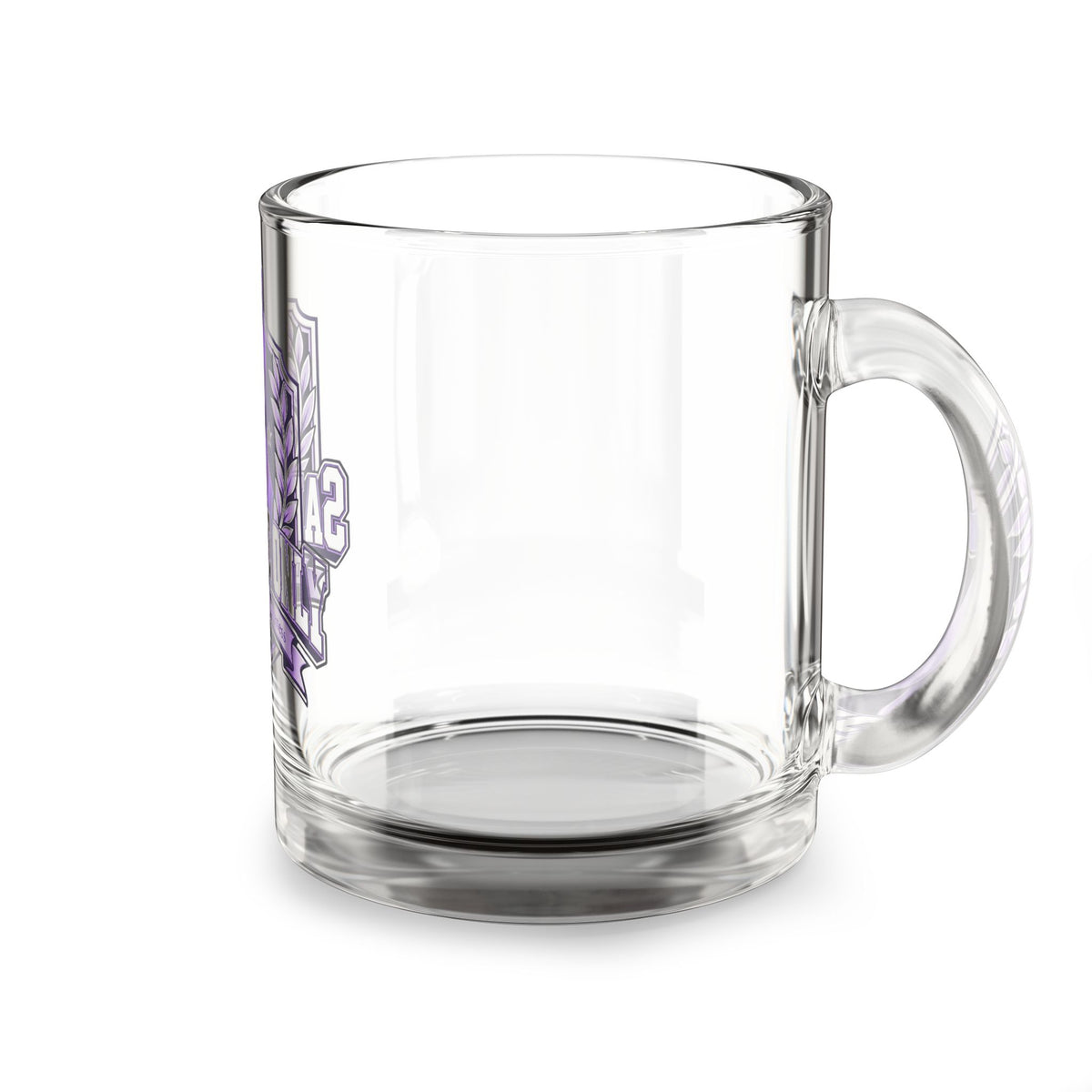 Purple Ribbon "Safe Love Only" Glass Mug — Domestic Violence Awareness 10oz