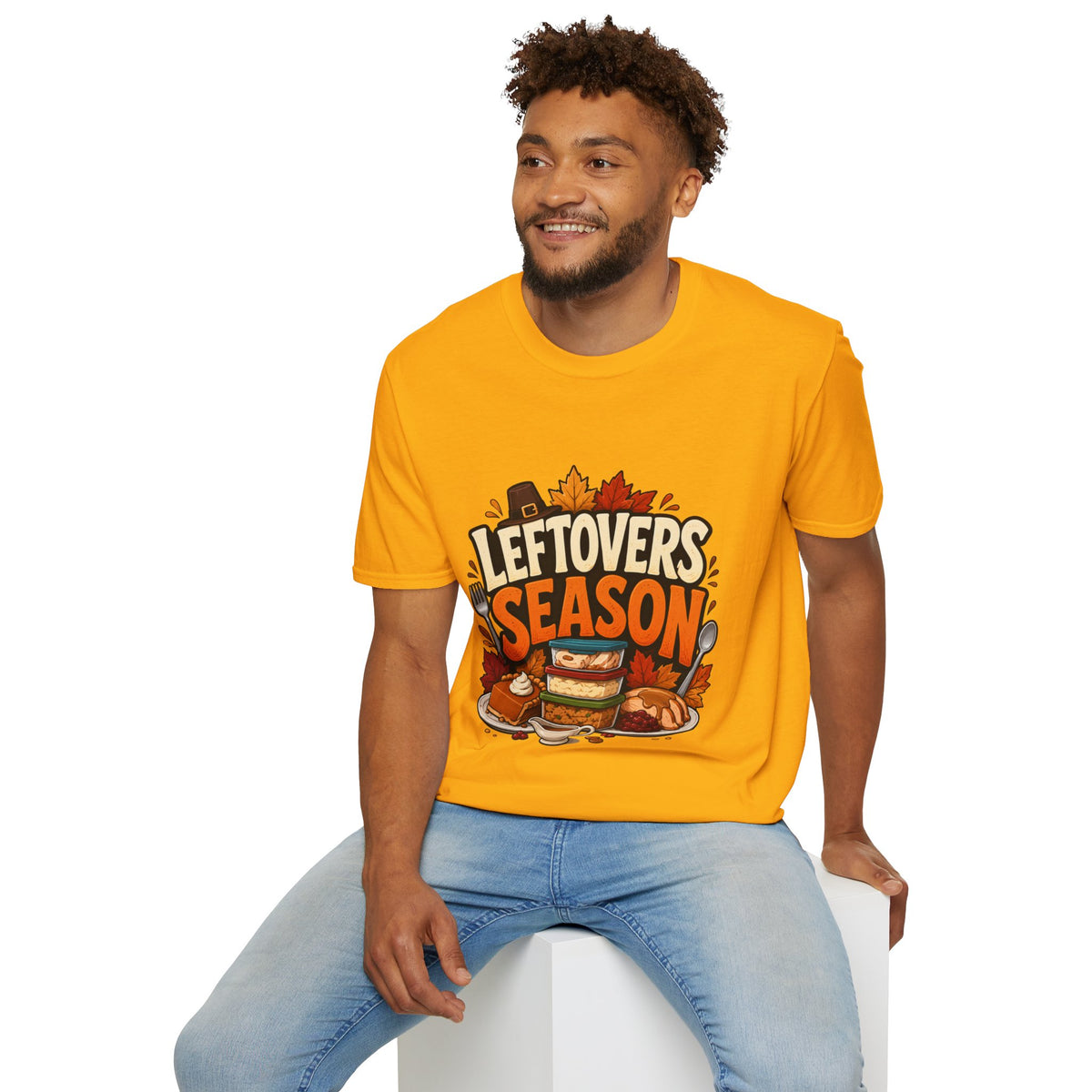 Thanksgiving T-Shirt Leftovers Season T-Shirt — Funny Thanksgiving Turkey & Pie Graphic Tee