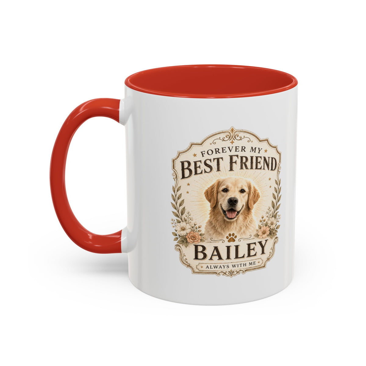 Milo Bailey Dog Dad Mom Forever My Best Friend Dog Coffee Mug — Personalized Pet Name Accent Mug