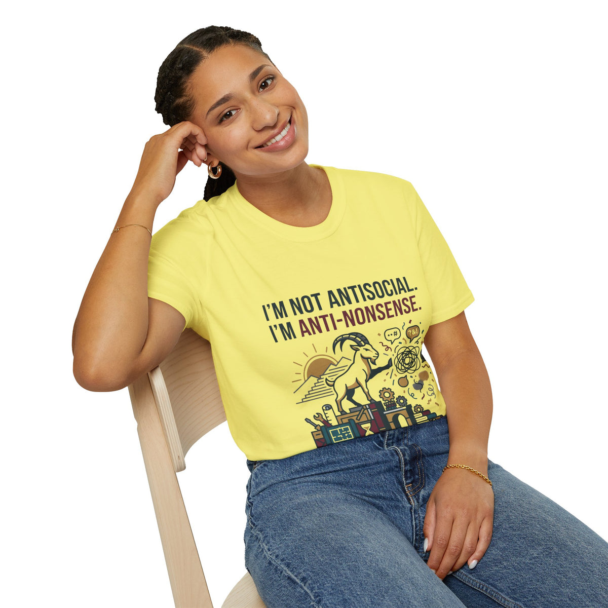 Capricorn T-Shirt — "I'm Not Antisocial, I'm Anti-Nonsense" Zodiac Tee