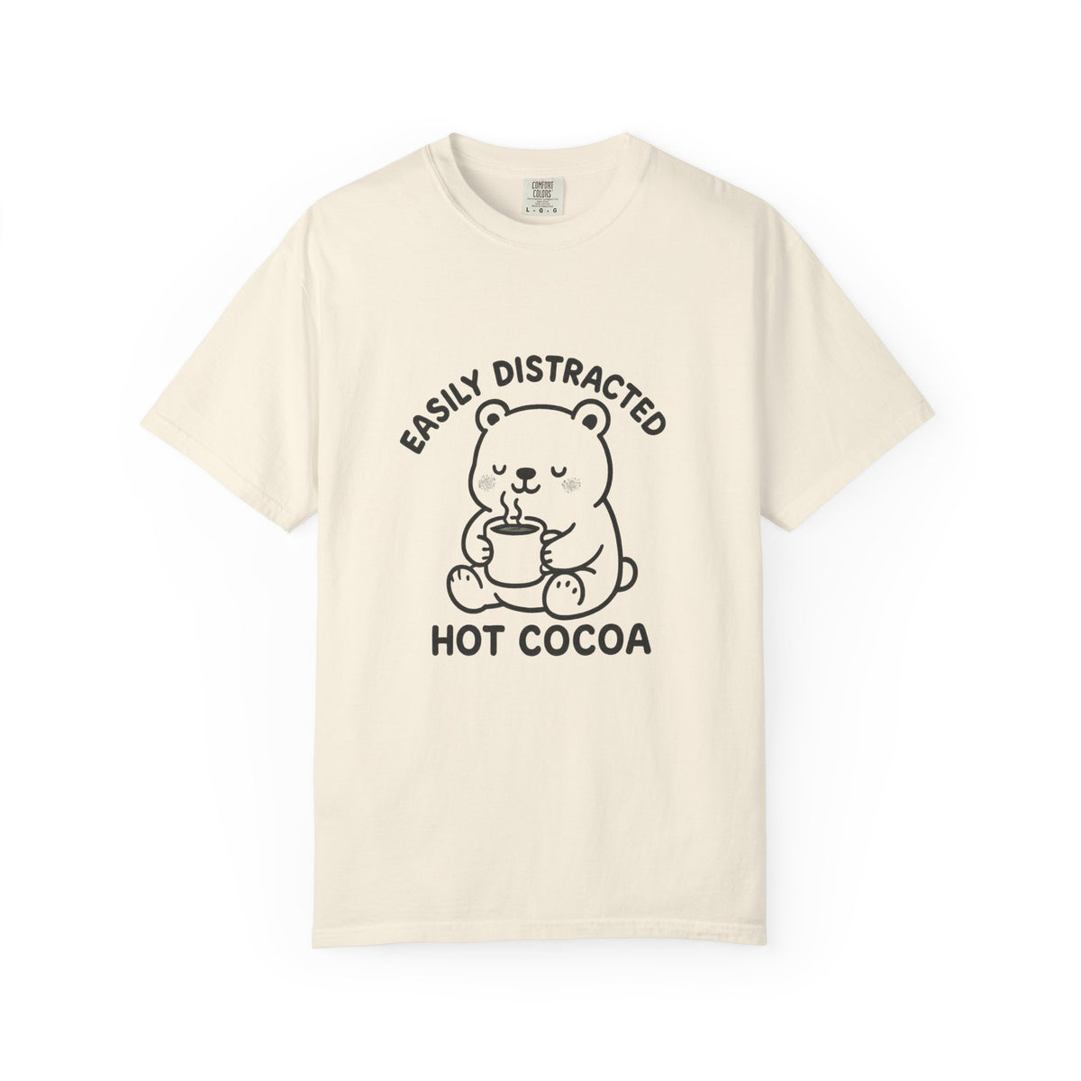 Hot Cocoa Bear T-Shirt — "Easily Distracted" Cute Winter Graphic Tee - Trending Now - October 2026