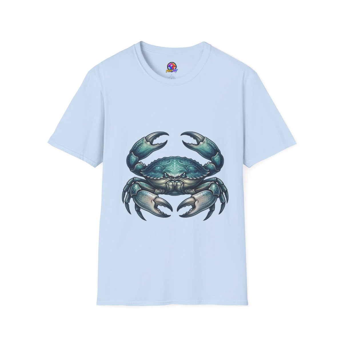 Cancer Zodiac Crabby Coastal Tee - Blue Green Crab Graphic T-Shirt