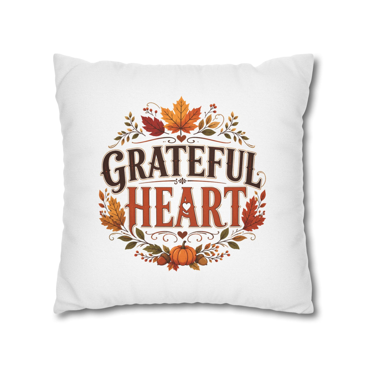 Thanksgiving Grateful Heart Fall Pillowcase - Thanksgiving Autumn Decorative Throw Cover