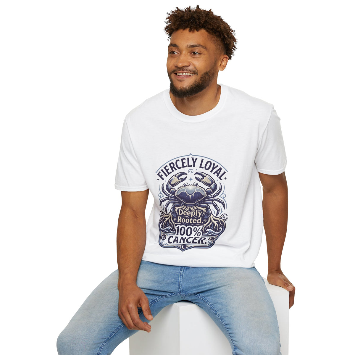 Cancer Zodiac T-Shirt — Fiercely Loyal Crab Design (100% Cancer, Deeply Rooted)