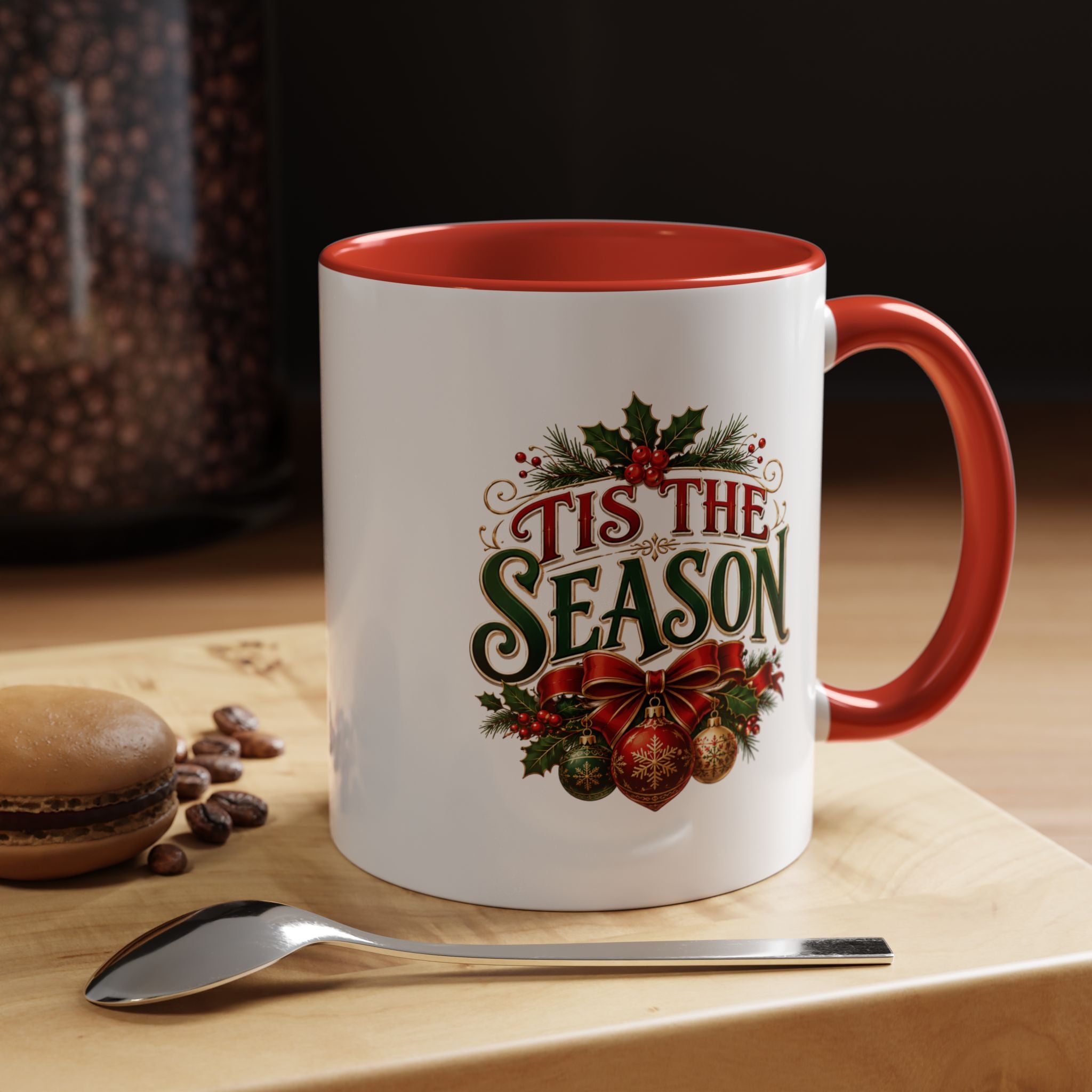 Tis The Season Accent Coffee Mug - Holiday Christmas Coffee Cup