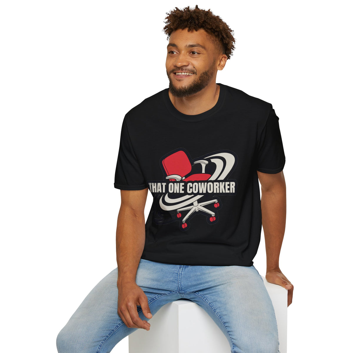 "That One Coworker" Graphic T-Shirt – Funny Office Chair Skateboard Tee - Trending Now - August 2026